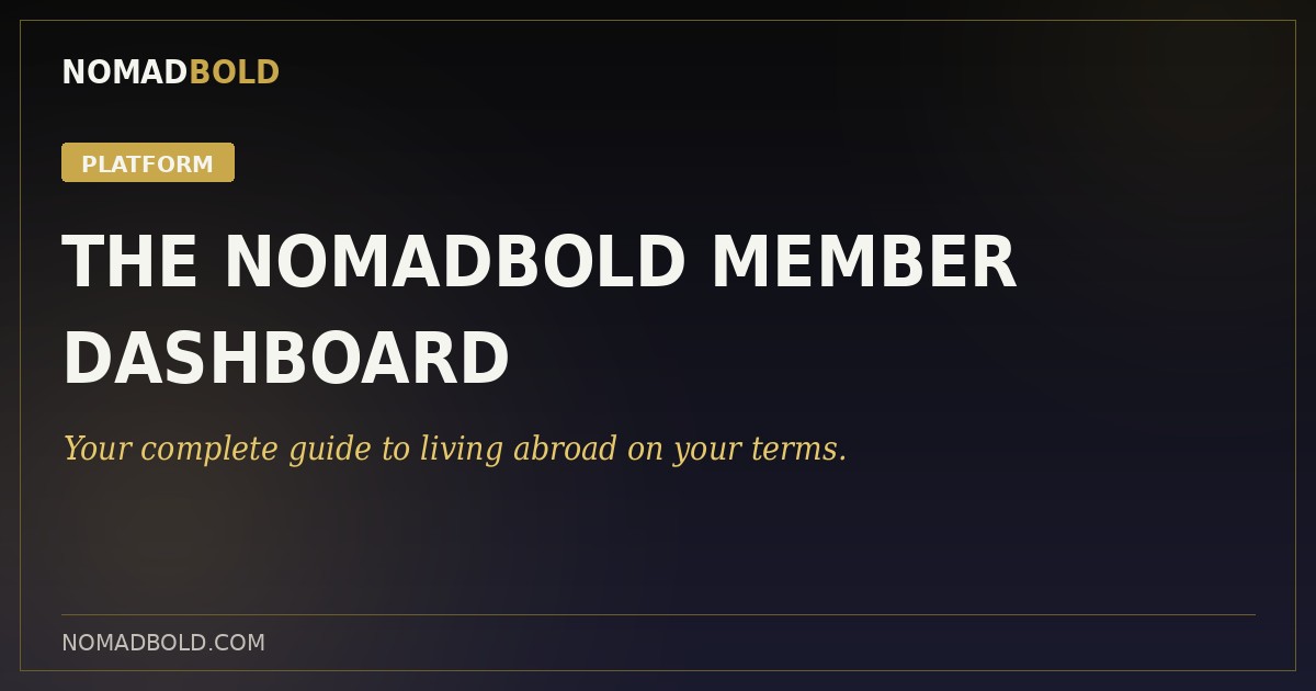 NomadBold Member Dashboard walkthrough guide cover.